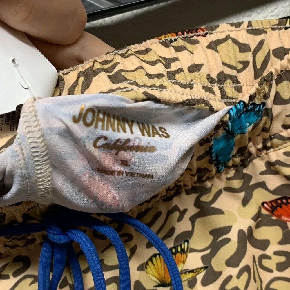 Johnny Was Floral Leopard Women's Athletic Beach Shorts Size XL - Picture 2 of 3